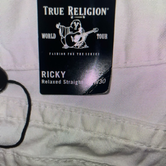 NWT True Religion Mens White Jean Denim Shorts Ricky Shorts 30 - Picture 6 of 6